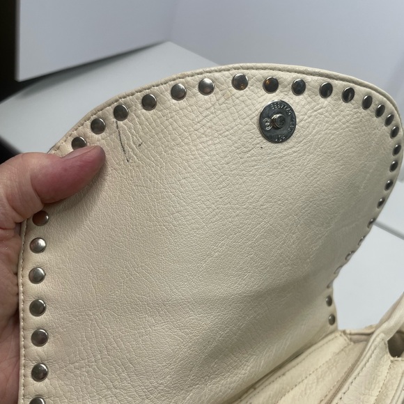 Silverake Cream Leather Quilted & Rhinestone Embossed Purse - Picture 5 of 16